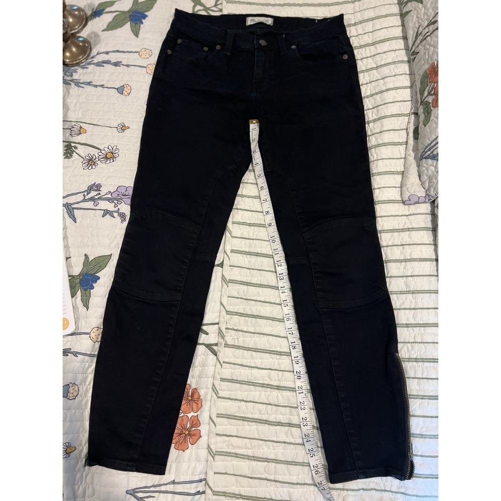 Madewell Women's Black‎ Skinny Jeans Size 28 Ankle Zipper Reinforced Knees